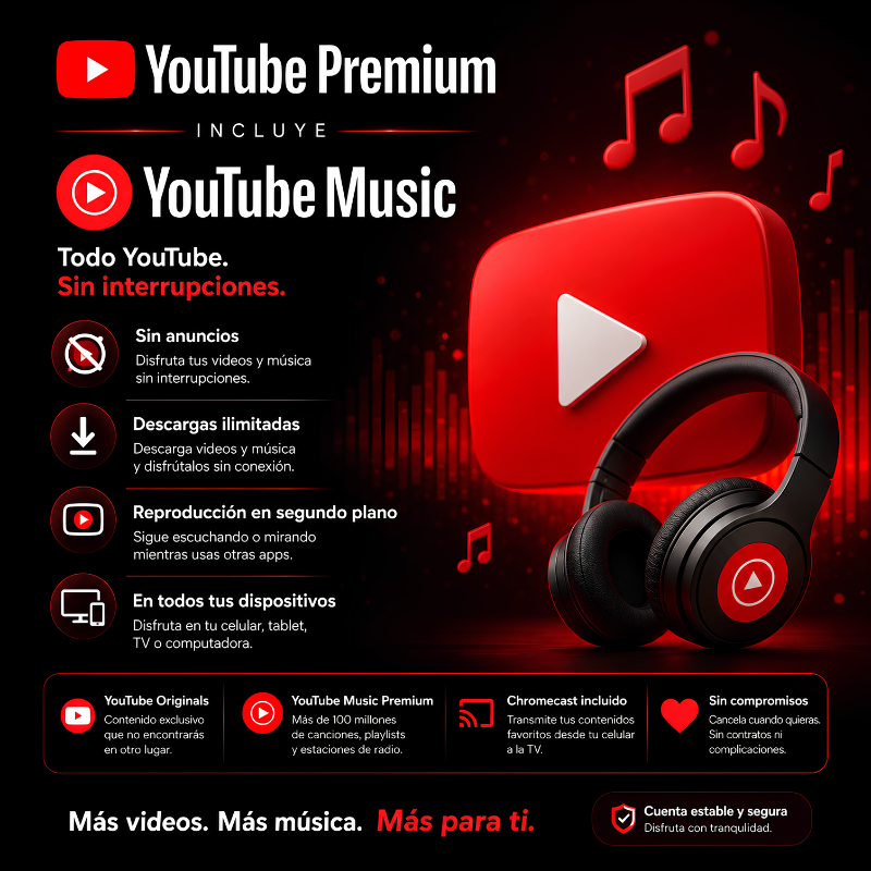 YOU TUBE PREMIUM & YOUTUBE MUSIC - Imagen 2